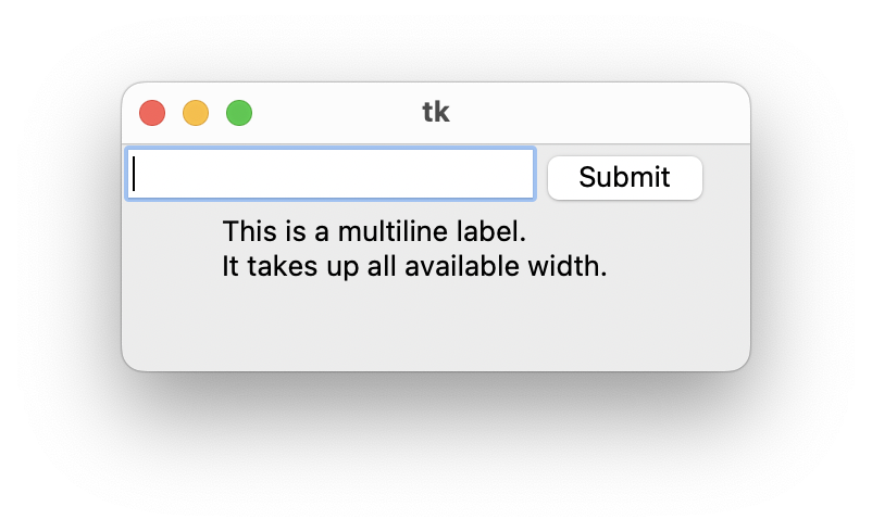 Pack Layout with Python, use the side parameter